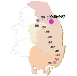 부산에서 오는 지도