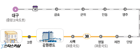대구에서 오는 지도
